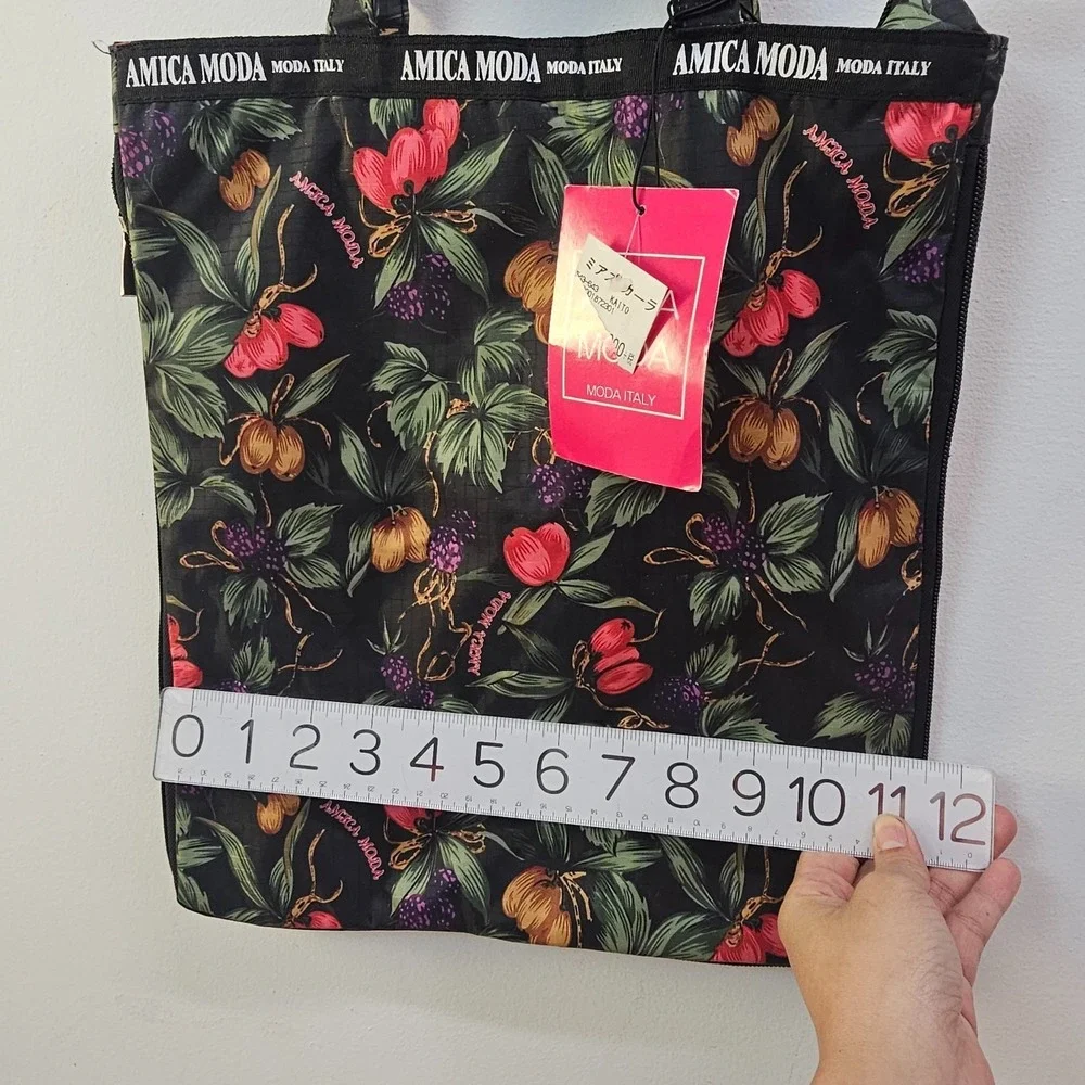 Italian Boho Prep Tote Bag Black‎ Dark Academia Garden School AMICA MODA Flawed